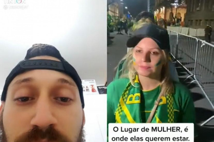 Jovem faz a dublagem dizendo palavras aleatórias 