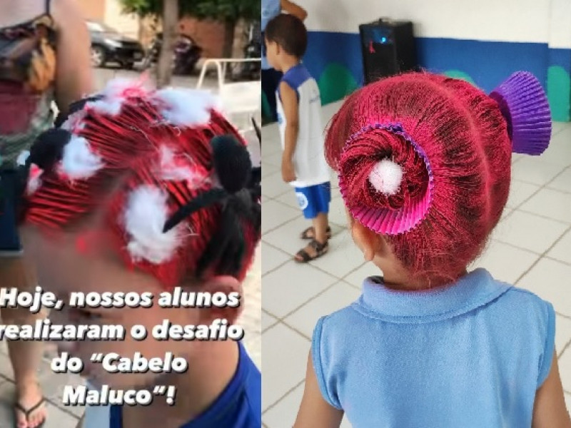 Escola cearense viraliza ao fazer Dia do Cabelo Maluco com alunos