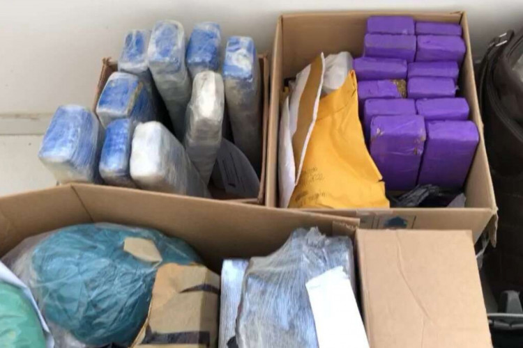 Material confiscado pela Polícia Civil para incineração
