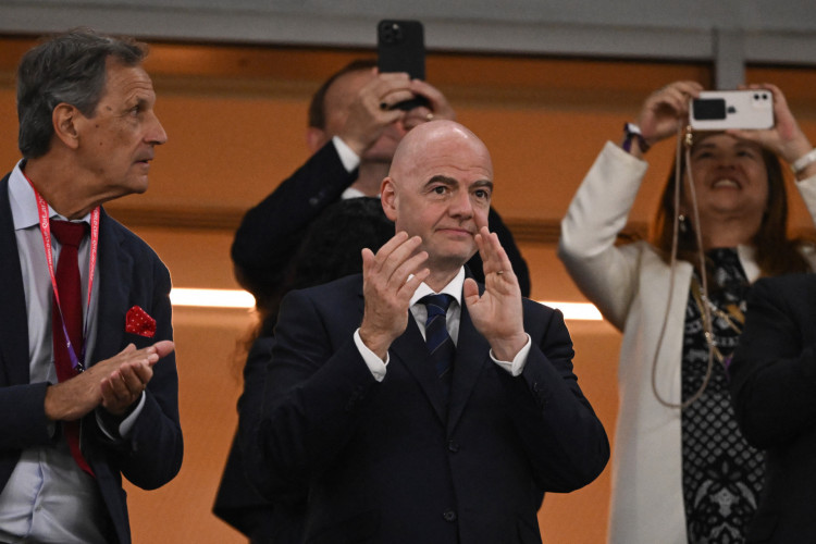 Gianni Infantino, presidente da Fifa, no jogo Brasil x Suíça, no Estádio 974, em Doha, pela Copa do Mundo 2022