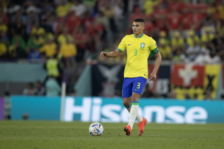 Zagueiro Thiago Silva no jogo Brasil x Suíça, no Estádio 974, pela Copa do Mundo 2022