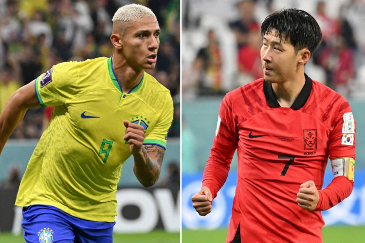 Richarlison e Son se enfrentam nas oitavas de final da Copa do Mundo 2022. 
