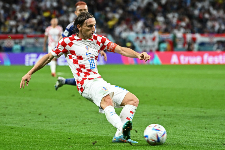 O meia Luka Modric em atuação pela Croácia na Copa do Mundo 2022