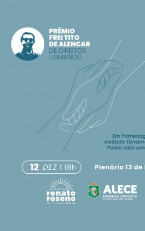  A homenagem será realizada em sessão solene aberta ao público no Plenário 13 de Maio, a partir das 18 horas.