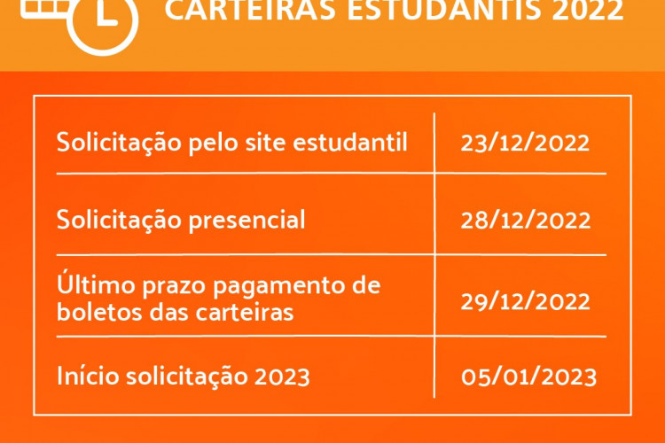 Calendário divulgado pela empresa de trânsito