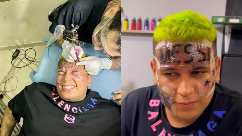 Mike fez a tatuagem dias após a conquista do tricampeonato da Argentina
