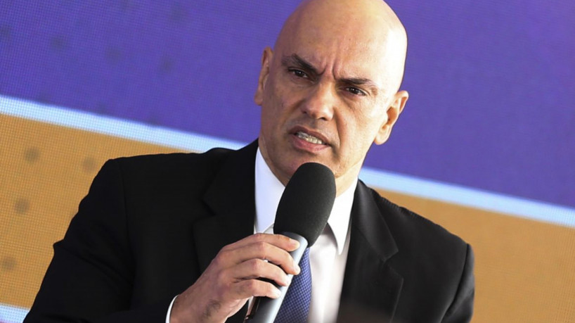 O presidente do Tribunal Superior Eleitoral, Alexandre de Moraes, durante coletiva de imprensa no Centro de Divulgação das Eleições.