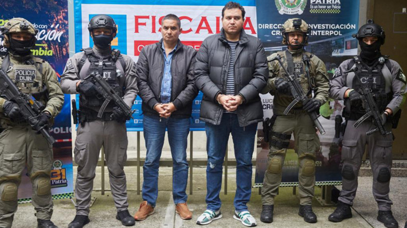 Foto divulgada pela assessoria de imprensa do Ministério Público da Colômbia mostra dois suspeitos de envolvimento no assassinato do promotor paraguaio Daniel Pecci 