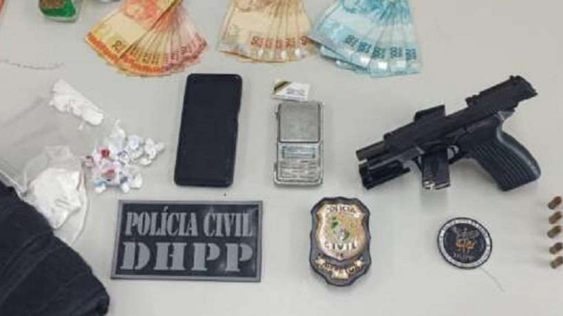 Material apreendido com Wanderson Lima, conhecido como Tição, de 30 anos