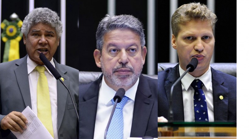 Chico Alencar (PSOL-RJ), Arthur Lira (PP-AL) e Marcel Van Hattem (Novo-RS) 