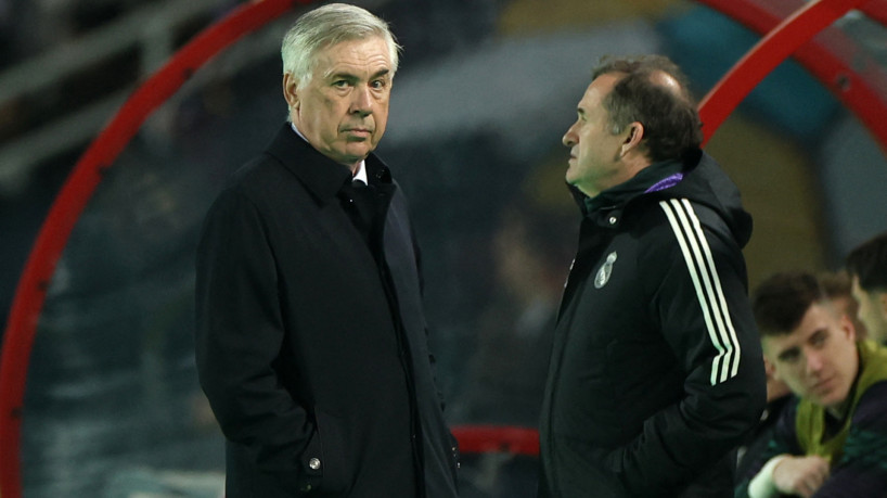 Técnico Carlo Ancelotti no jogo Al Ahly x Real Madrid, no estádio Prince Moulay Abdellah, pela semifinal do Mundial de Clubes