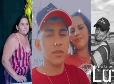 Paixão Batista, de 43 anos; Francisco Silva, de 21 anos; Lorrana Nobre, de 17 anos; e Antônio Cláudio Sena dos Santos, de 44 anos; as vítimas da chacina de Ibicuitinga   