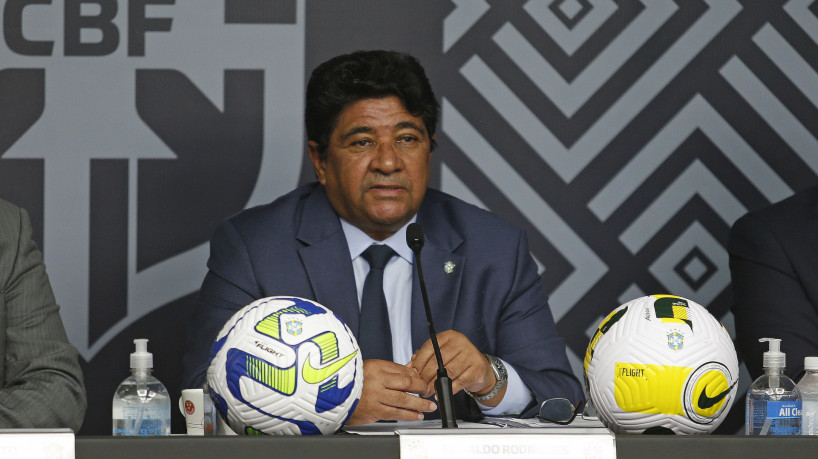 Ednaldo Rodrigues, presidente da CBF, em reunião do Conselho Técnico do Campeonato Brasileiro Série A 2023 na sede da CBF, no Rio de Janeiro
