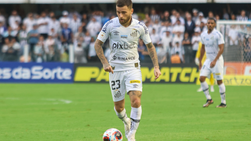 Santos (SP), 19.02.2023 - Lucas Lima. Jogo entre Santos e Portuguesa, pelo Paulistão 2023, na Vila Belmiro. O time da casa venceu por 4 a 0