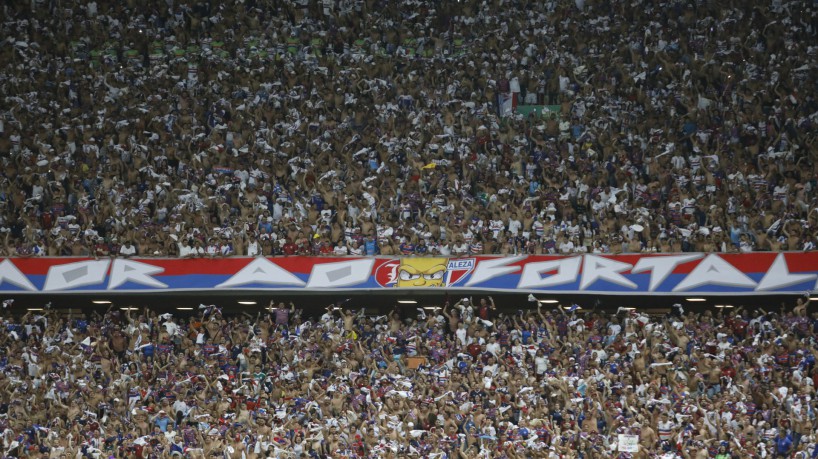 Torcida do Fortaleza no jogo pela Copa Libertadores da América