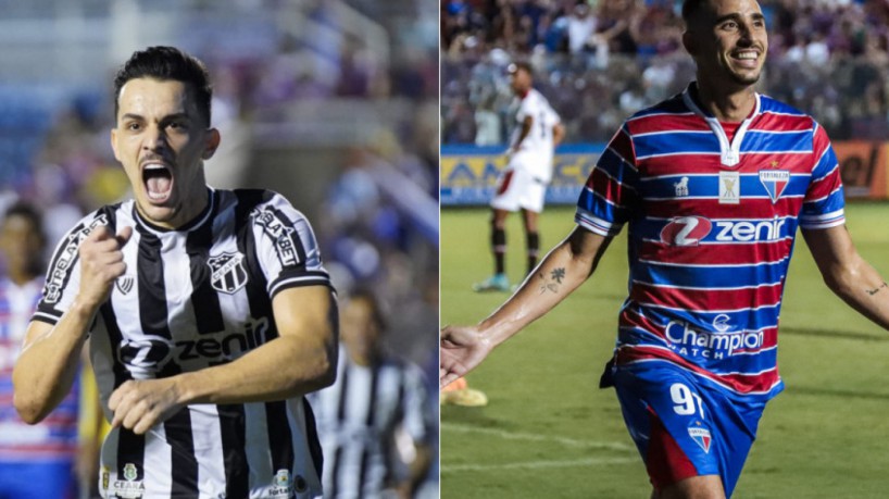 Guilherme Castilho, artilheiro do Ceará, e Thiago Galhardo, artilheiro do Fortaleza