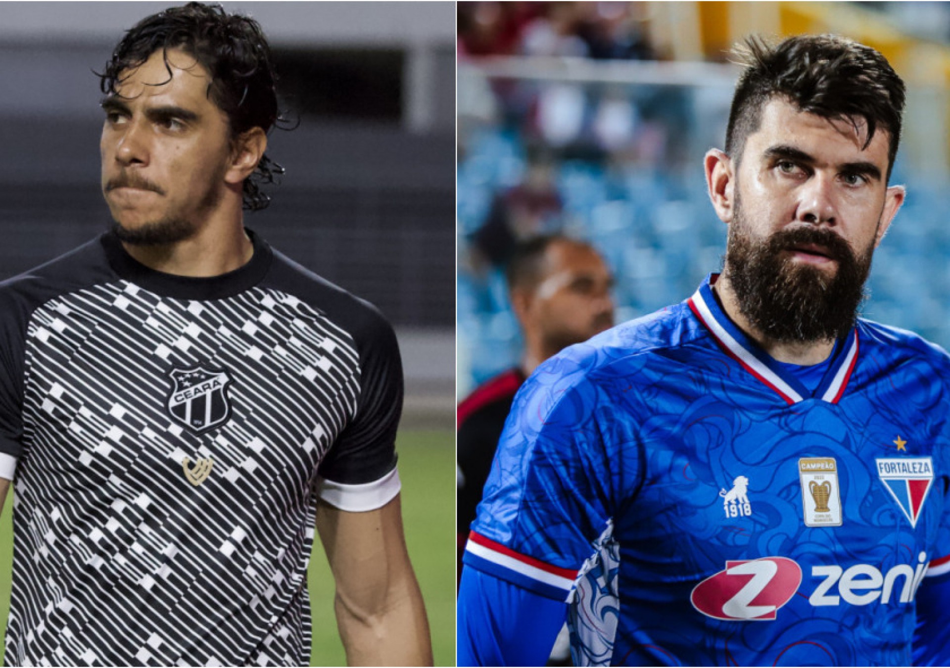 Richard, goleiro do Ceará, e Fernando Miguel, goleiro do Fortaleza (Foto: Israel Simonton/CearaSC.com e Mateus Lotif/Fortaleza EC)