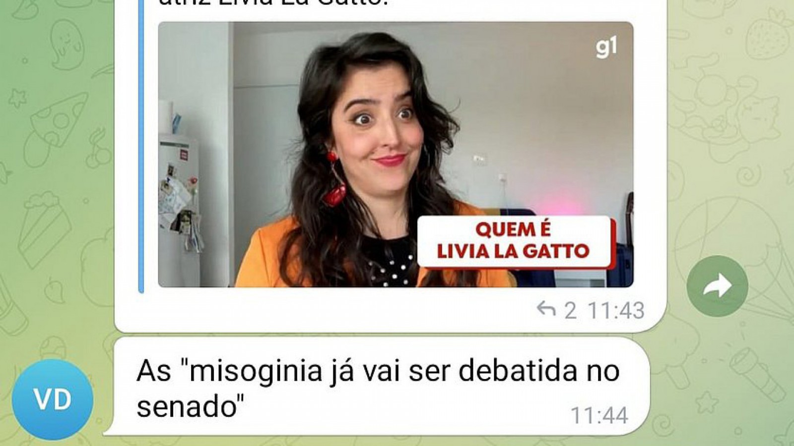 Mensagens compartilhadas em grupos machistas