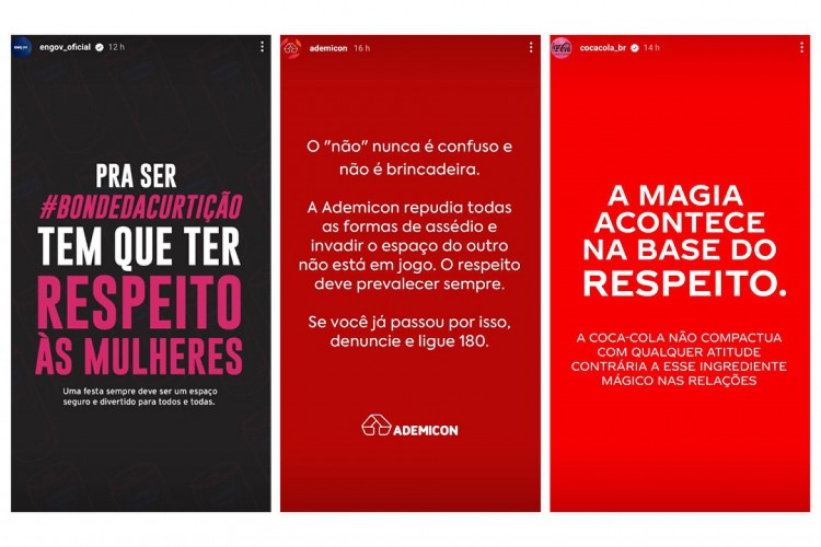 Manifesta&ccedil;&otilde;es de patrocinadores do BBB23 nas redes sociais