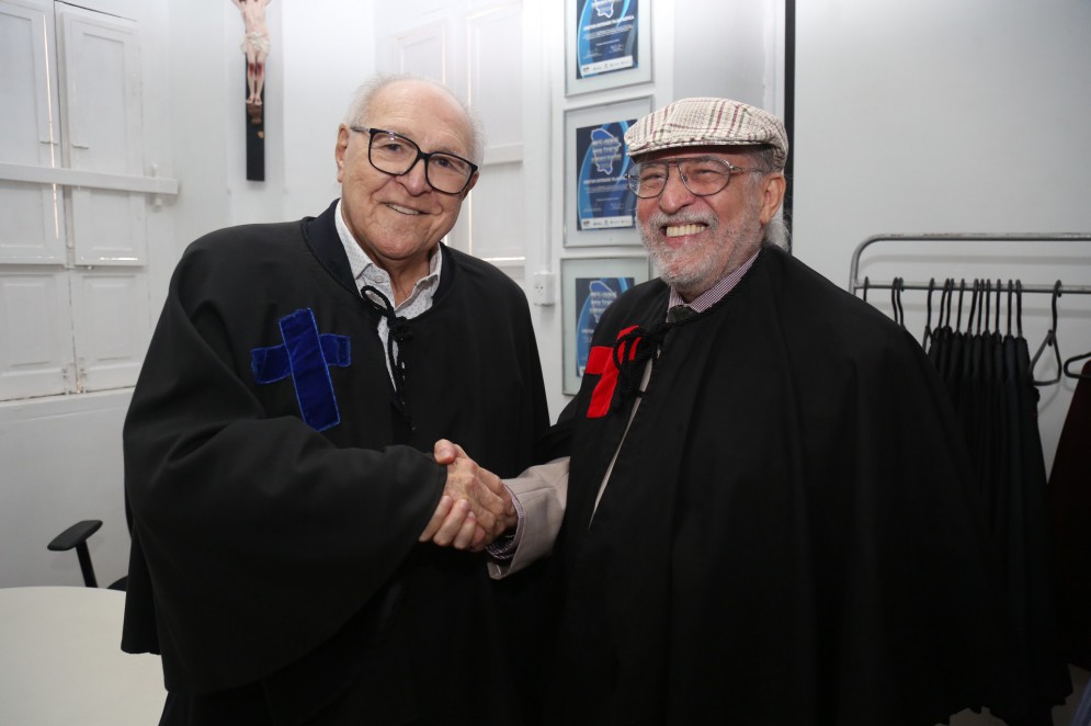 O ex-provedor da Santa Casa, Luiz Marques, e o atual, Vladimir Spinelli