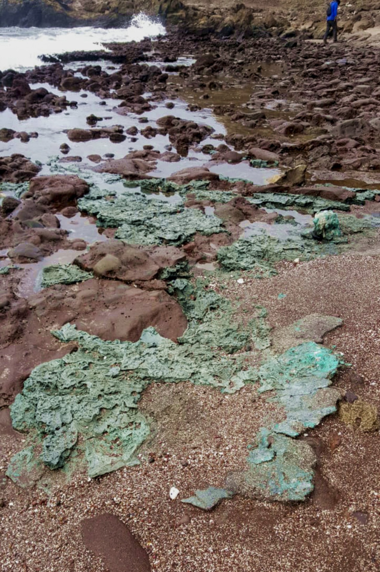 Esta foto divulgada pela Universidade Federal do Paran&aacute; (UFPR) mostra "rochas pl&aacute;sticas" encontradas na Ilha da Trindade