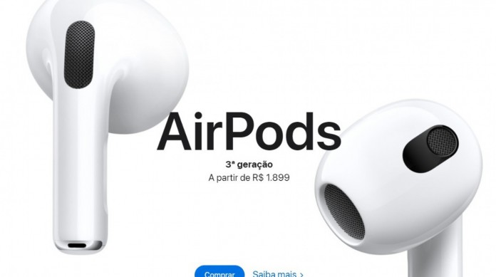 Preço dos AirPods podem chegar até 1.899 reais na loja da Apple