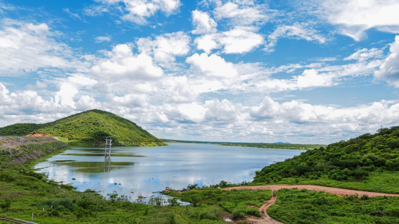 BANABUIÚ,CE, BRASIL, 03.04.2023: Açude Banabuiú, com grande chuva esta pegando agua, e aumentando sua capacidade. (Foto: Aurélio Alves)