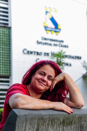 A entrevista foi realizada no Centro de Humanidades da Uece, durante visita de Patrícia(Foto: AURÉLIO ALVES)