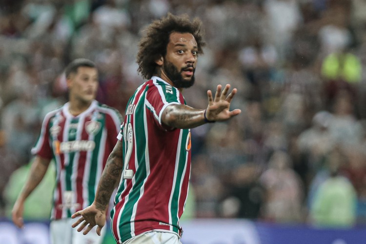 Lateral-esquerdo Marcelo no jogo Fluminense x Flamengo, no Maracanã, pela final do Campeonato Carioca 2023 