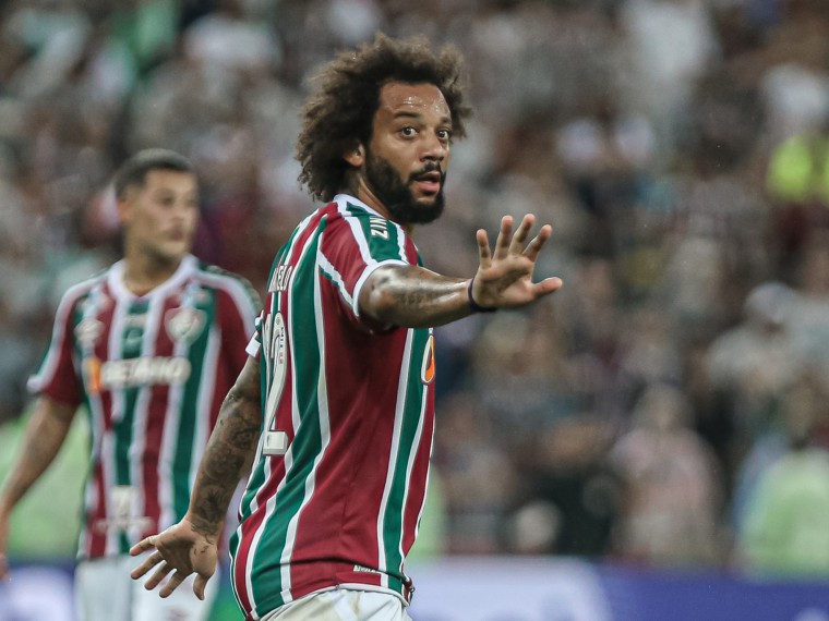 Lateral-esquerdo Marcelo no jogo Fluminense x Flamengo, no Maracanã, pela final do Campeonato Carioca 2023 
