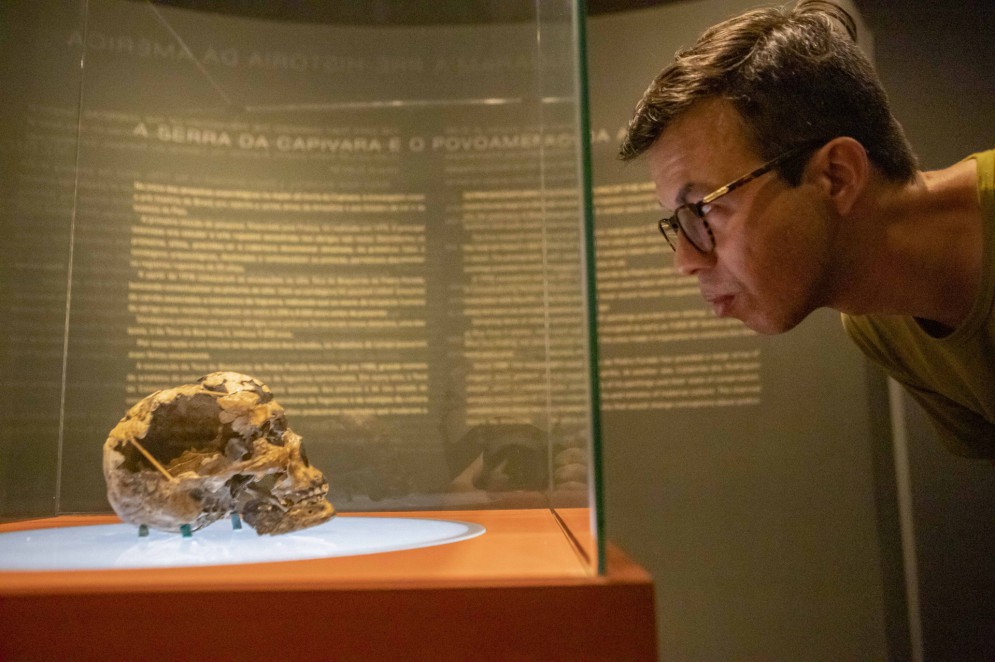 Visita ao Museu do Homem Americano. Na foto, o crânio de Zuzu.(Foto: FCO FONTENELE)