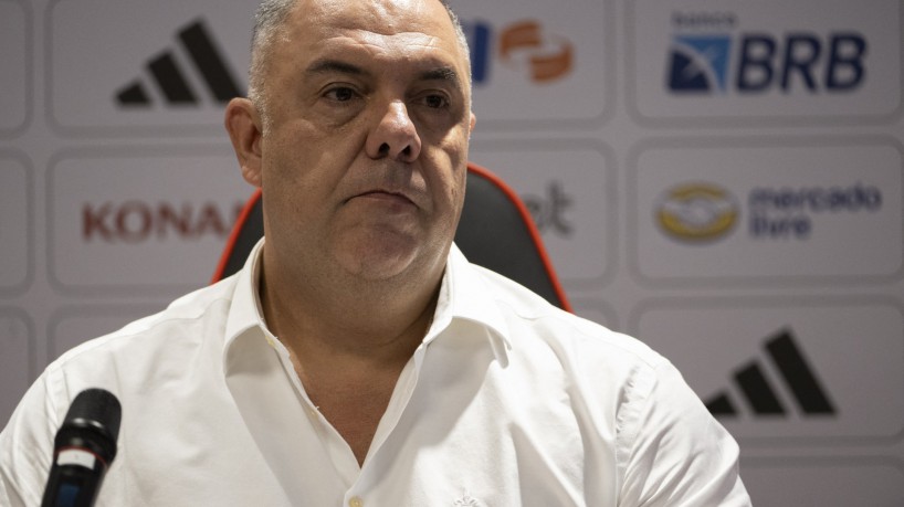 Marcos Braz, vice-presidente de futebol do Flamengo, em entrevista coletiva