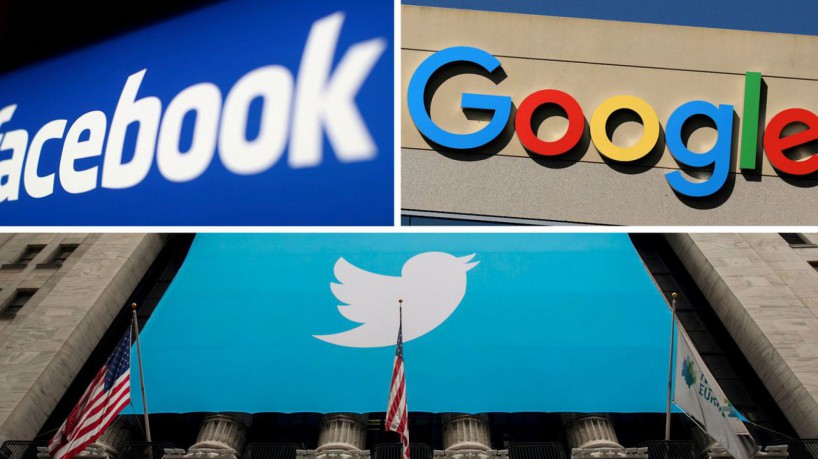 Logotipos de Facebook, Google e Twitter. REUTERS