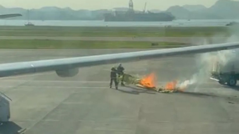 RJ: Balão cai na pista do Aeroporto Santos Dumont e pega fogo
