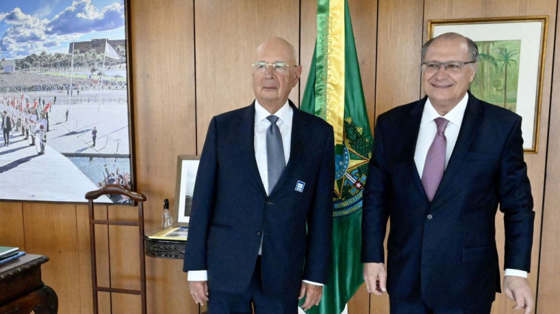 Brasília (DF), 17-05-2023 - Presidente da República em Exercício Geraldo Alckmin durante encontro com Klaus Schwab Fundador e Presidente Executivo do Fórum Econômico Mundial . Foto: Cadu Gomes/VPR