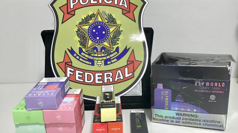 Apreensão de cigarros eletrônicos da Polícia Federal no município de Crato, no Ceará 