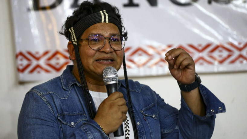 Atalaia do Norte (AM), 27/02/2023 - O líder indígena, Eliésio Marubo, durante visita a União dos Povos Indígenas do Vale do Javari (Univaja), para anunciar a retomada de ações de proteção a povos indígenas.