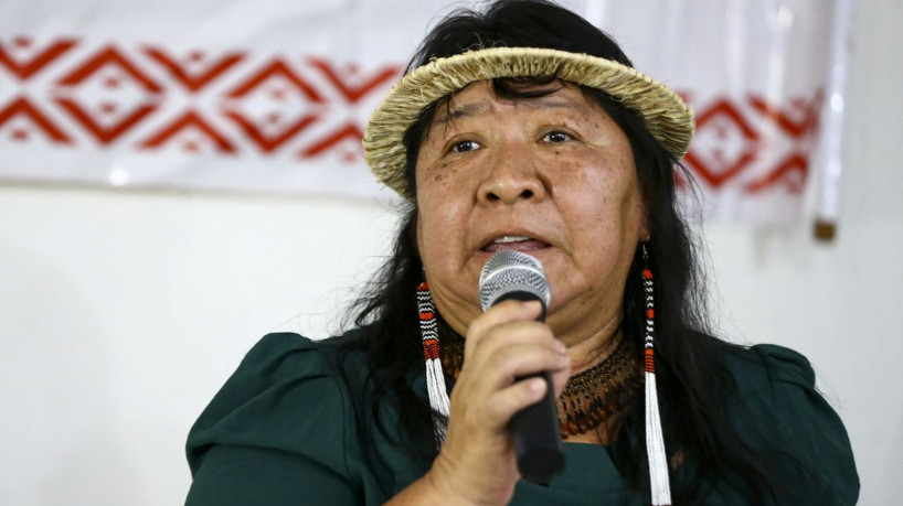 Atalaia do Norte (AM), 27/02/2023 - A presidente da Funai, Joênia Wapichana, durante visita a União dos Povos Indígenas do Vale do Javari (Univaja), para anunciar a retomada de ações de proteção a povos indígenas.