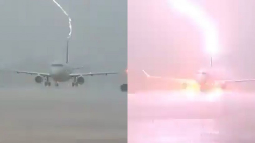  Passageiros de voo nos EUA presenciaram a queda de dois raios em torno de avião