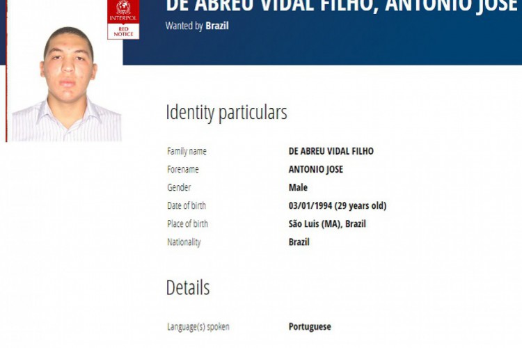 ￼O ex-PM Antônio José de Abreu Vidal Filho quando seu nome foi incluído na lista dos procurados da Interpol