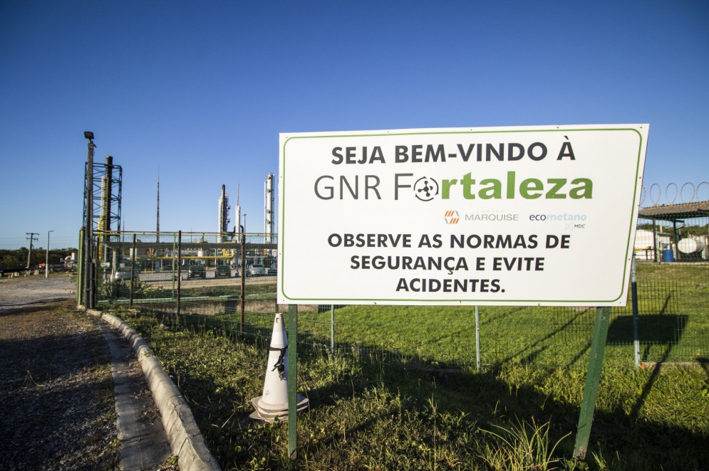 Entrada da usina GNR Fortaleza de produção de biometano(Foto: FERNANDA BARROS)