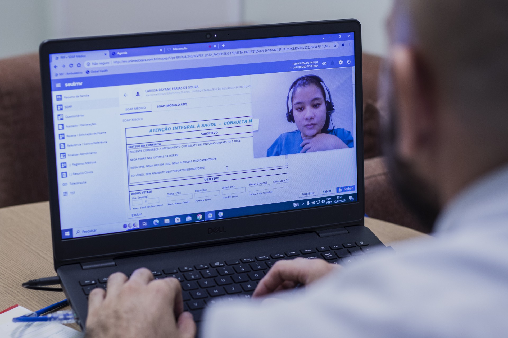 Índice de resolutividade dos atendimentos por telemedicina é de 91%  (Foto: FERNANDA BARROS)