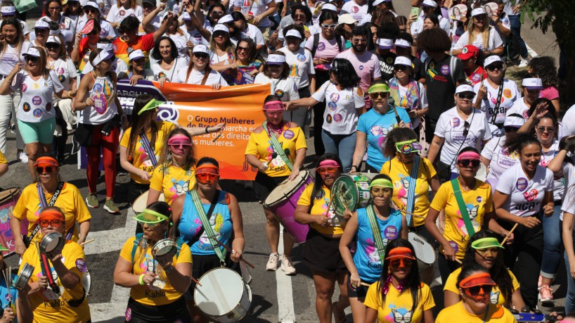 FORTALEZA, CEARÁ, BRASIL, 05.08.2023: 1ª Marcha em Defesa das Mulheres. Av. Desembargador Moreira.