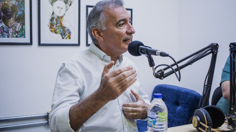 FORTALEZA, CEARÁ, BRASIL, 07-08-2023: Artur Bruno no podcast O Povo News. (Foto: Fernanda Barros/ O Povo)