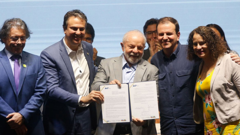 Rio de Janeiro (RJ) 10/08/2023 - O presidente da República, Luiz Inácio Lula da Silva, visita a obra do novo Instituto de Matemática Pura e Aplicada (IMPA TECH) no Porto Maravilha. Foto: Fernando Frazão/Agência Brasil.