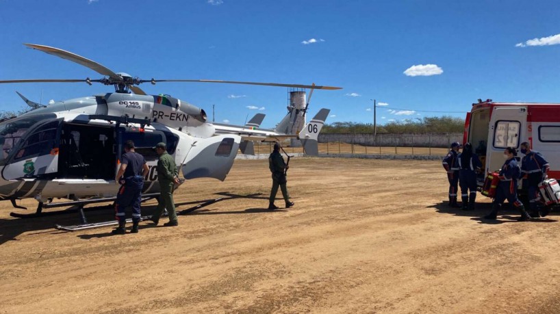 Resgate da criança que caiu de cavalo em Novo Oriente, no Ceará