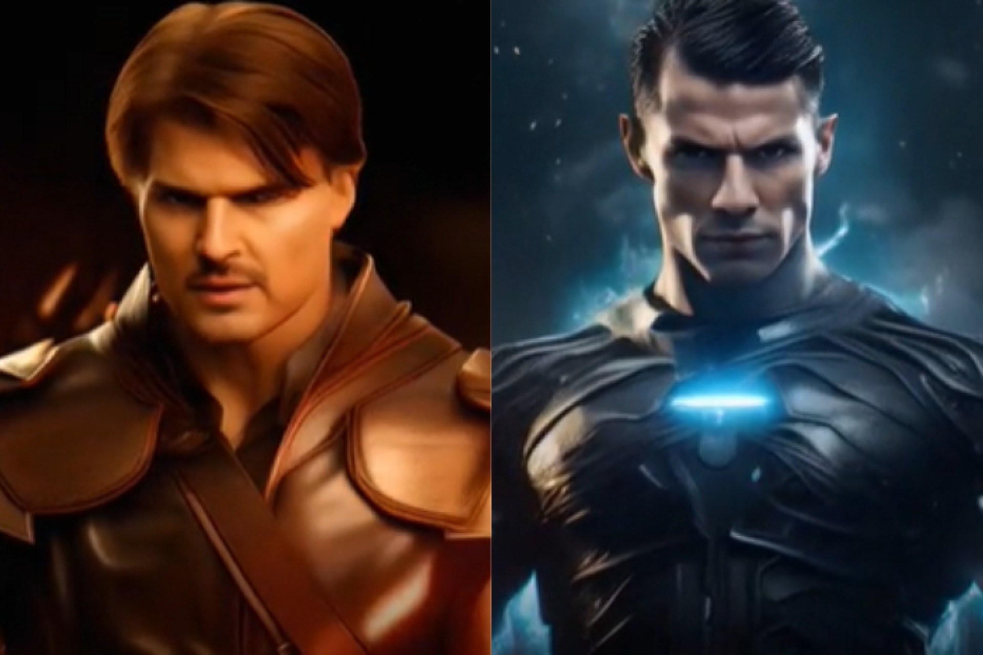 Ator Tom Cruise e jogador Cristiano Ronaldo em simulação com inteligência artificial de Mortal Kombat com figuras públicas reais