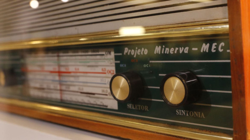 Acervo histórico da Rádio MEC em exposição na Empresa Brasil de Comunicação - EBC, no Rio de Janeiro.