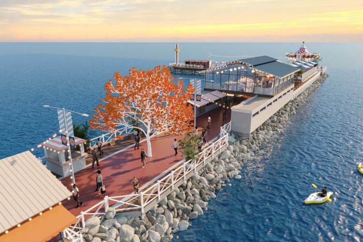 Projeto arquitetônico do Píer Ideal, primeiro dos novos espigões da Beira-Mar de Fortaleza. Estrutura será voltada para lazer e gastronomia, com três restaurantes e atrações integradas à orla