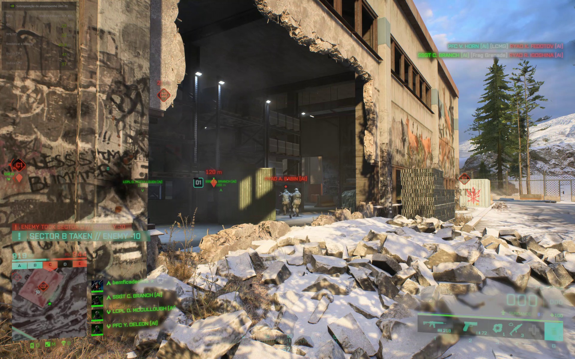 Desempenho do Samsung Galaxy Book3 Ultra no Battlefield 2042